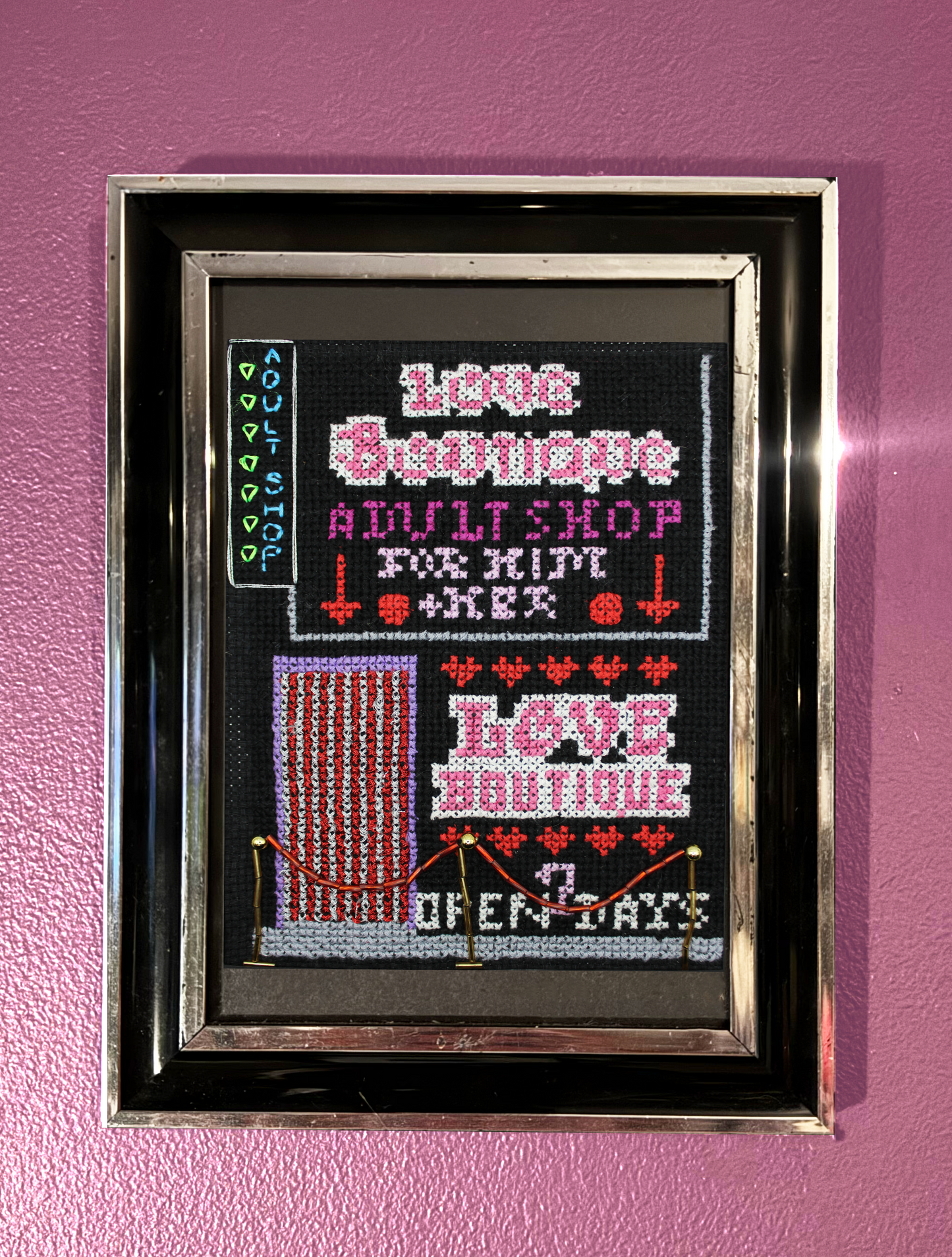 Love Boutique, Manchester UK - A5 Print of Cross Stitch Embroidery