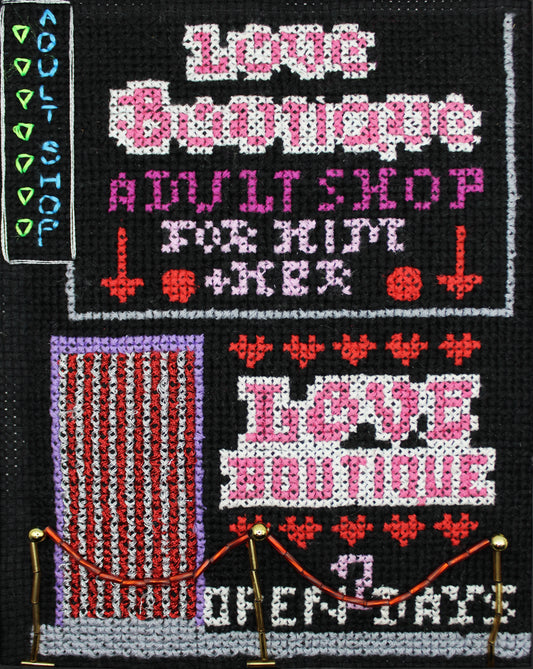 Love Boutique, Manchester UK - A5 Print of Cross Stitch Embroidery